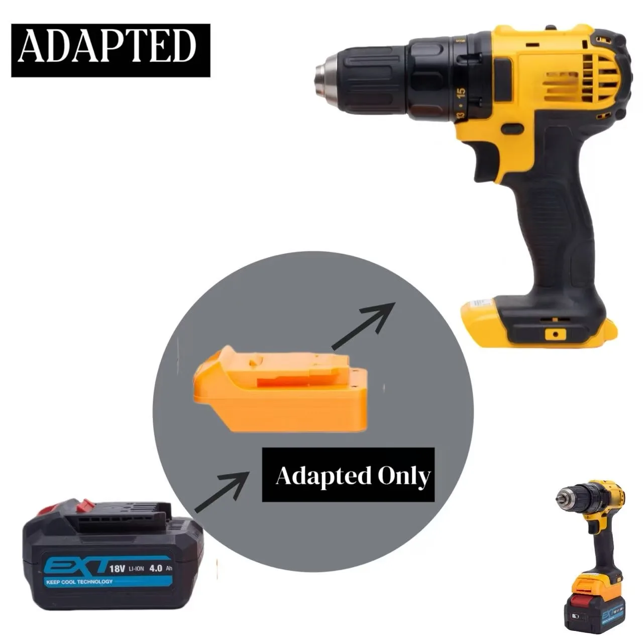 Battery Convert Adapter for Erbauer 18v EXT Li-ion Battery to for Dewalt 18v-20v Tools (Not include tools &battery)
Battery Convert Adapter for Erbauer 18v EXT Li-ion Battery to for Dewalt 18v-20v Tools (Not include tools &battery)