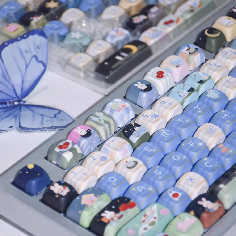 Cute Bunny Theme Custom Keycap Set, PBT Material Heat Sublimation, MOA Profile 116 Keys for Mechanical Keyboard
Cute Bunny Theme Custom Keycap Set, PBT Material Heat Sublimation, MOA Profile 116 Keys for Mechanical Keyboard