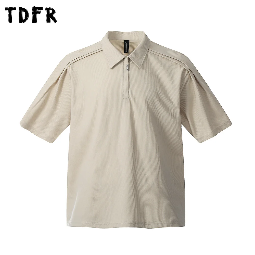 Pleated Short Sleeve Polo Shirts Mens Solid Color Summer Streetwear Loose Half-Sleeve Tee Men Tops
Pleated Short Sleeve Polo Shirts Mens Solid Color Summer Streetwear Loose Half-Sleeve Tee Men Tops