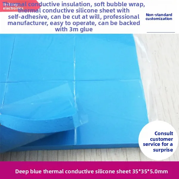 3.0W/mK High Thermal Conductivity Soft Silicone Pad - Cut-to-Size 35355.0mm Heat Sink Thermal Gasket
3.0W/mK High Thermal Conductivity Soft Silicone Pad - Cut-to-Size 35355.0mm Heat Sink Thermal Gasket