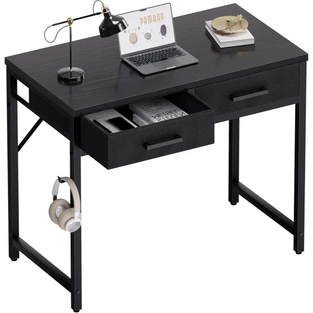 32 Inch Small Computer Desk with 2 Drawers for Bedroom Study Writing Home Office Table for Small Spaces Black
32 Inch Small Computer Desk with 2 Drawers for Bedroom Study Writing Home Office Table for Small Spaces Black
