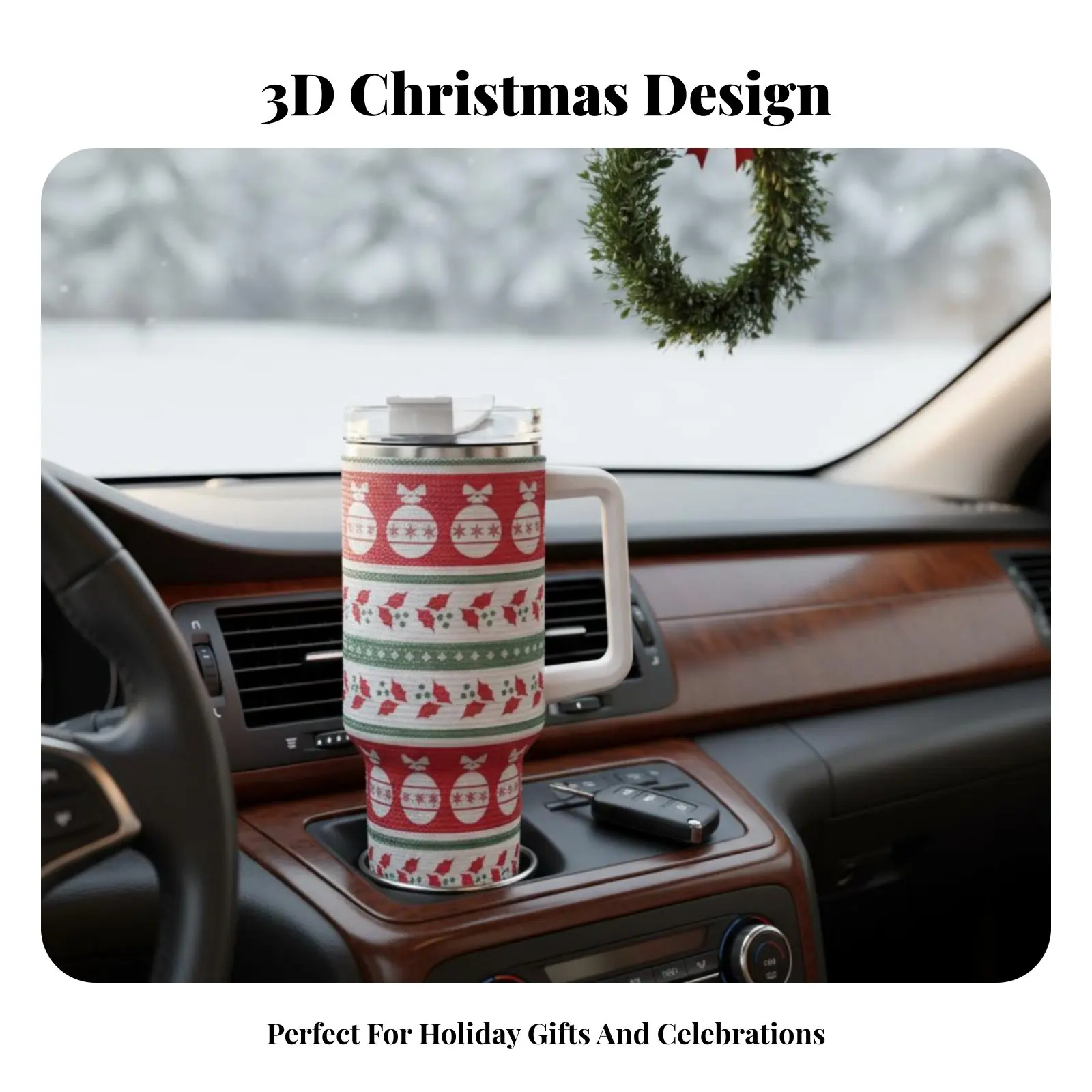 3D Printed Christmas Car Mug, 304 Stainless Steel Vacuum Insulated Mug, Large Capacity, Festive Design
3D Printed Christmas Car Mug, 304 Stainless Steel Vacuum Insulated Mug, Large Capacity, Festive Design