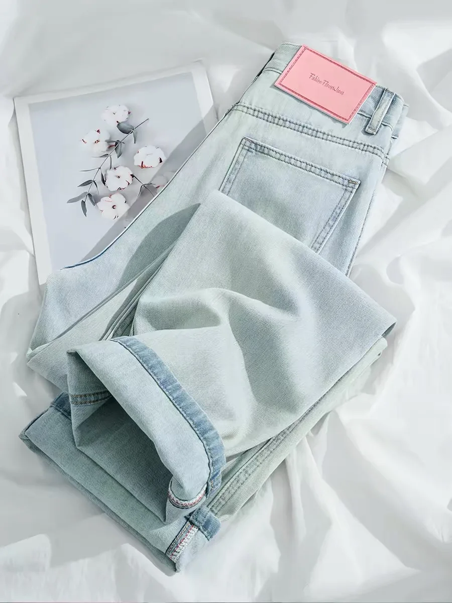 Women's Straight Leg Denim Jeans Summer Thin Casual High Waist Vintage Washed Spring Summer Breathable Comfortable
Women's Straight Leg Denim Jeans Summer Thin Casual High Waist Vintage Washed Spring Summer Breathable Comfortable