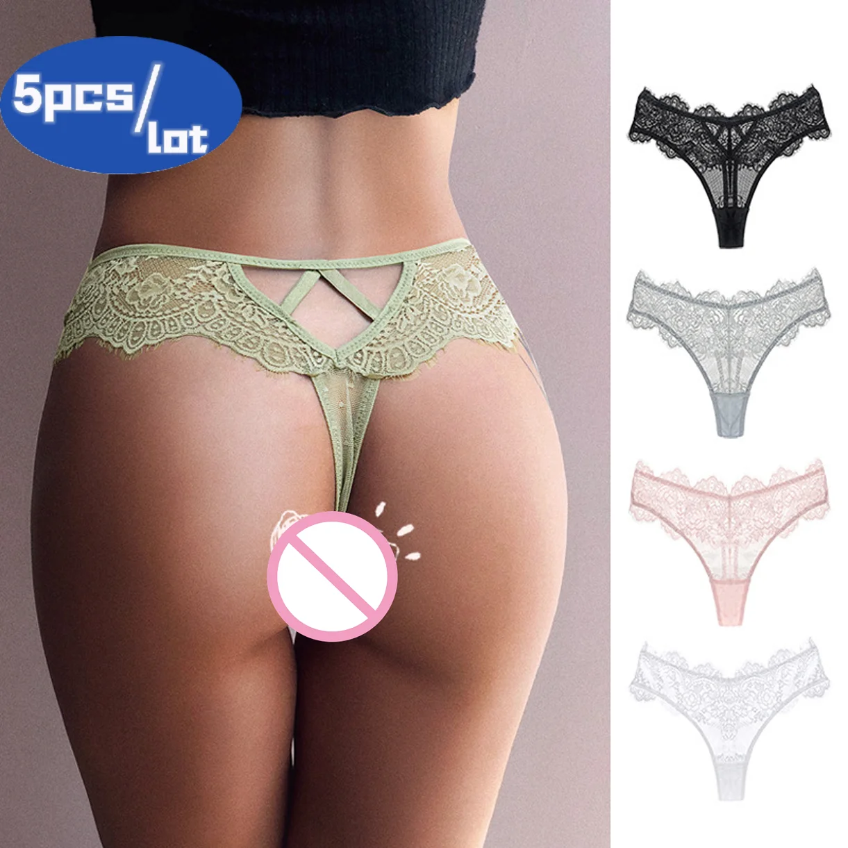 5PCS/Set Lace Panties Women G-String Underwear Lingerie Sexy Thong Panties Ladies T-Back Hollow Out Floral Pantys
5PCS/Set Lace Panties Women G-String Underwear Lingerie Sexy Thong Panties Ladies T-Back Hollow Out Floral Pantys