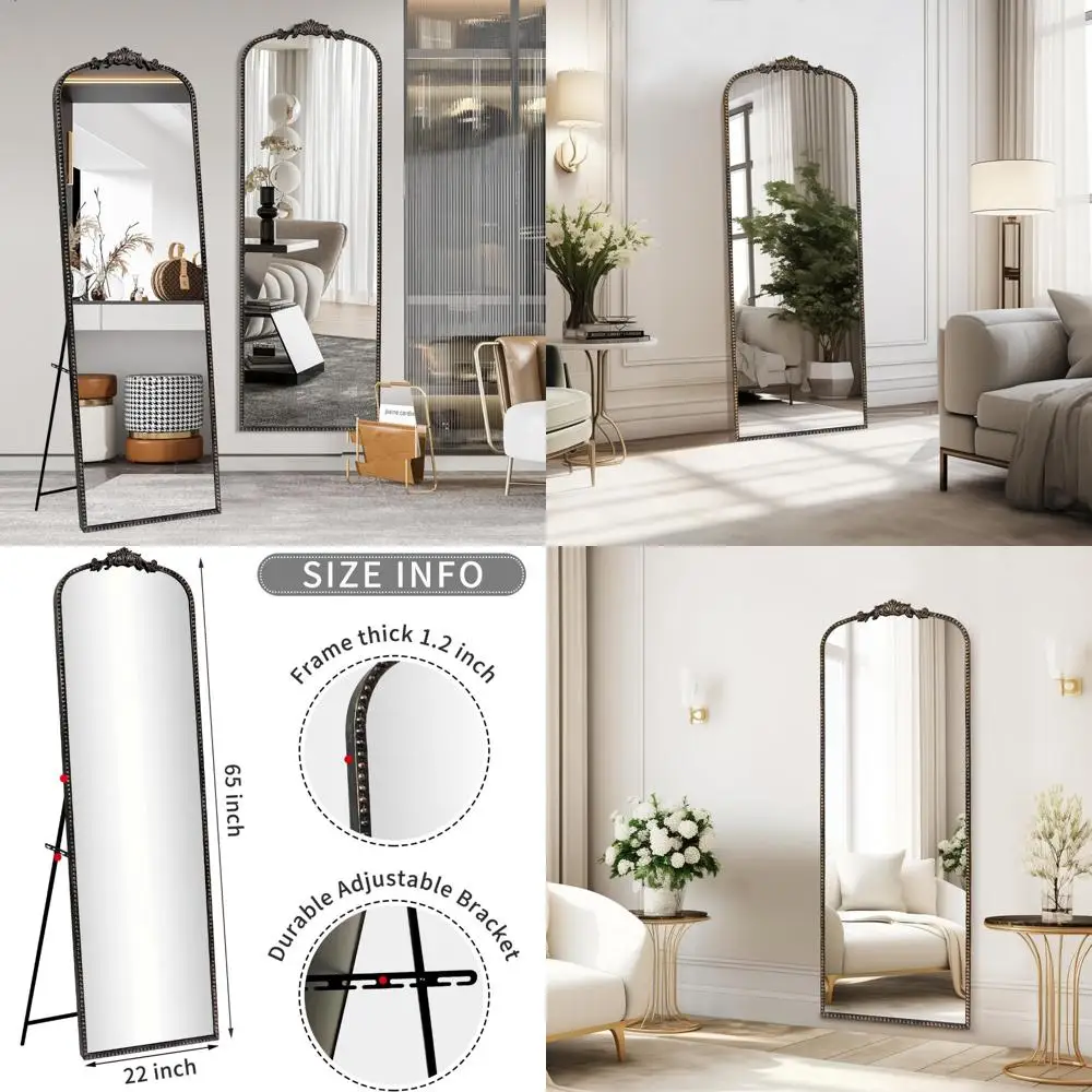 Vintage Baroque Style Full Length Floor Mirror, 65x22 Antique Black, Free Standing, Wall-Mounted, or Leaning Option
Vintage Baroque Style Full Length Floor Mirror, 65x22 Antique Black, Free Standing, Wall-Mounted, or Leaning Option