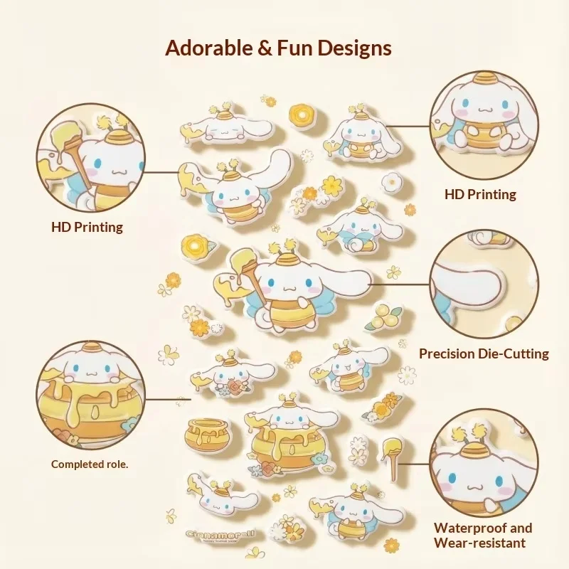 Официальные 3D-наклейки Sanrio Cinnamoroll Honey Party: милые мультяшные декоративные стикеры для детского творчества, скрапбукинга и оформления дневников
Официальные 3D-наклейки Sanrio Cinnamoroll Honey Party: милые мультяшные декоративные стикеры для детского творчества, скрапбукинга и оформления дневников