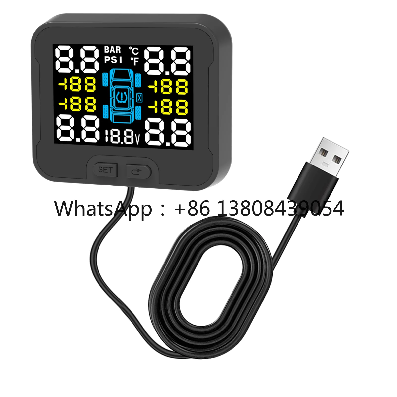 Small Car Wireless Tire Pressure Monitoring System (TPMS) Internal with USB Power Easy to Use
Small Car Wireless Tire Pressure Monitoring System (TPMS) Internal with USB Power Easy to Use