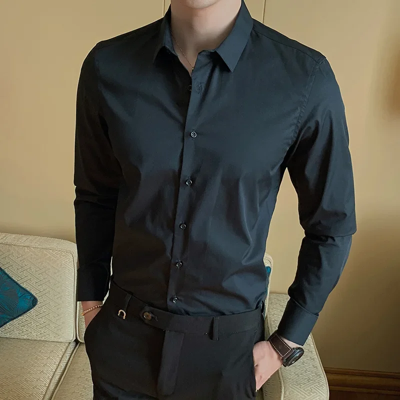 Men White Shirt Spring Autumn Solid Color Business Lapel Long-sleeved Formal Shirt Male Plus Size 7XL 8XL Black Light Blue Navy
Men White Shirt Spring Autumn Solid Color Business Lapel Long-sleeved Formal Shirt Male Plus Size 7XL 8XL Black Light Blue Navy