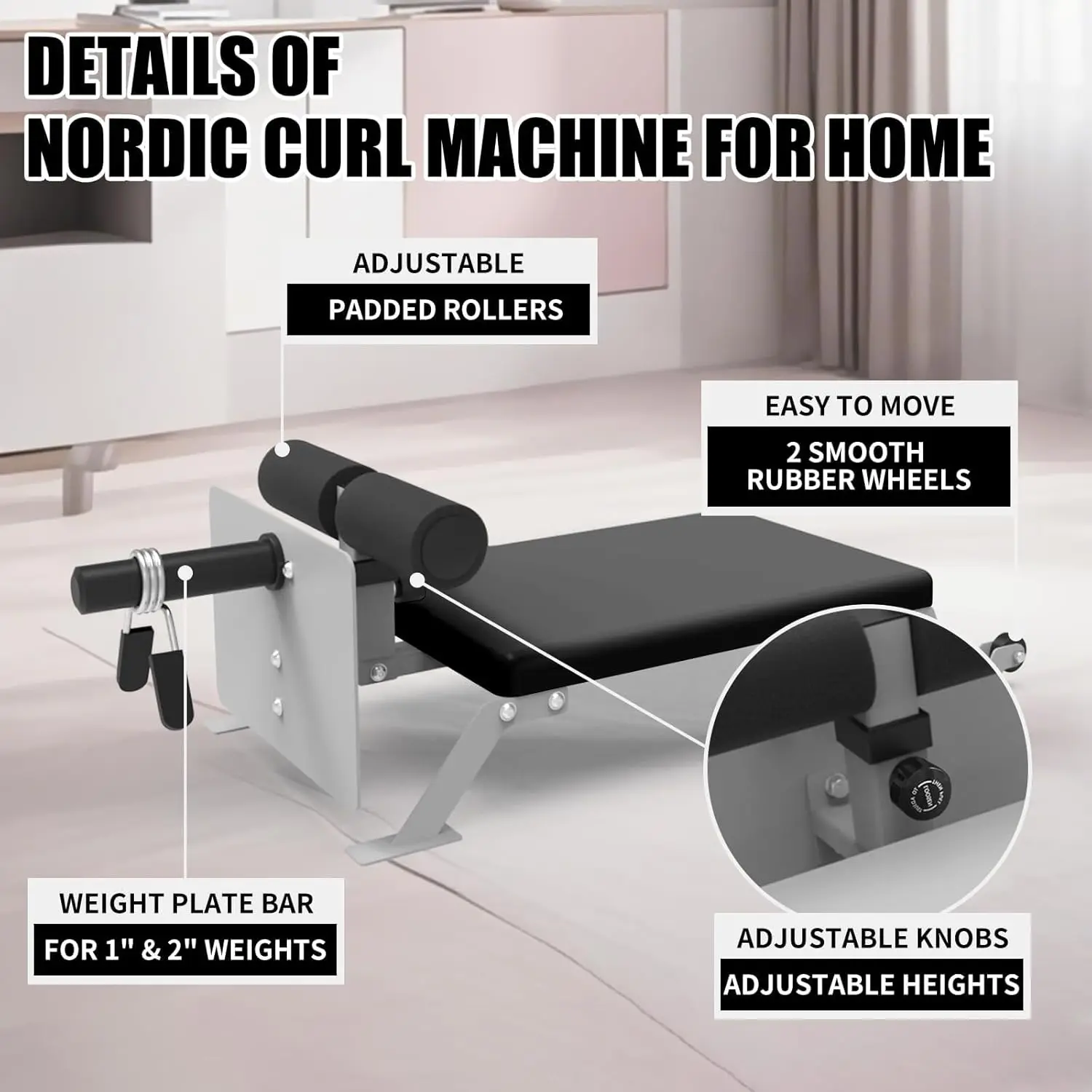 Garvee 450 lbs Weight Capacity Adjustable Nordic Wave Trainer, Heavy Duty Hamstring and Glute Bench with Wheels, Compact Home Gym Strength Training Equipment
Garvee 450 lbs Weight Capacity Adjustable Nordic Wave Trainer, Heavy Duty Hamstring and Glute Bench with Wheels, Compact Home Gym Strength Training Equipment