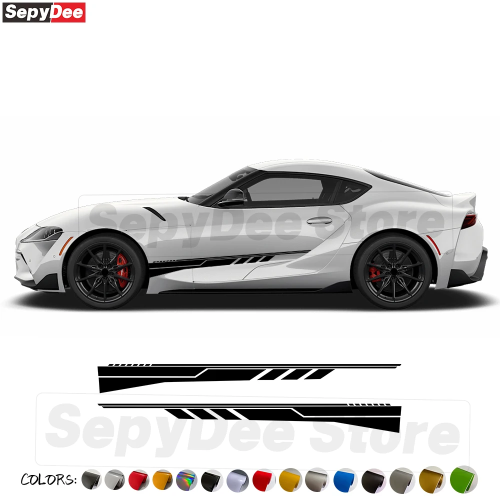 2Pcs Car Door Side Skirt Stickers for Toyota Supra Auto Body Sport Decor Stripe Kits Vinyl Film Decals Car Tuning Accessories
2Pcs Car Door Side Skirt Stickers for Toyota Supra Auto Body Sport Decor Stripe Kits Vinyl Film Decals Car Tuning Accessories
