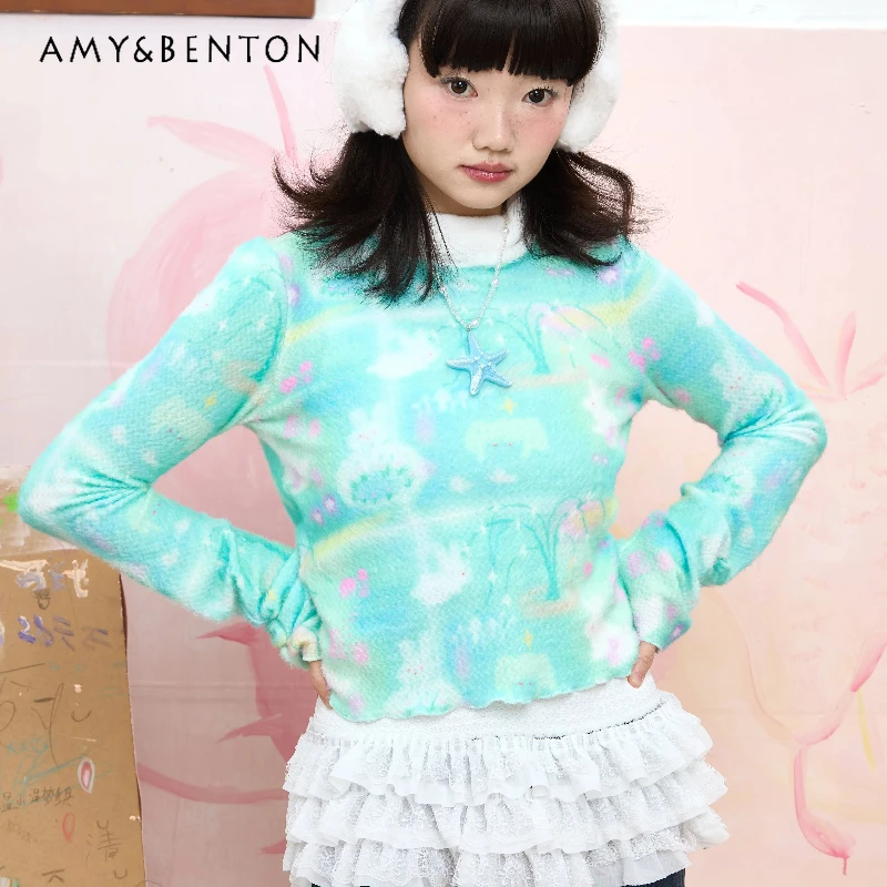 Женский пушистый топ с японским животным принтом, осень-зима, новая милая индивидуальная светло-зеленая милая женская рубашка с длинными рукавами
Женский пушистый топ с японским животным принтом, осень-зима, новая милая индивидуальная светло-зеленая милая женская рубашка с длинными рукавами