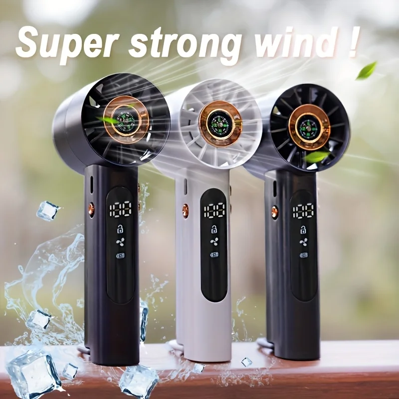 Handheld High-Speed Mini Fan, USB Rechargeable, 100-Speed LED Display, Built-in Compass, Turbo Cool with Hook
Handheld High-Speed Mini Fan, USB Rechargeable, 100-Speed LED Display, Built-in Compass, Turbo Cool with Hook