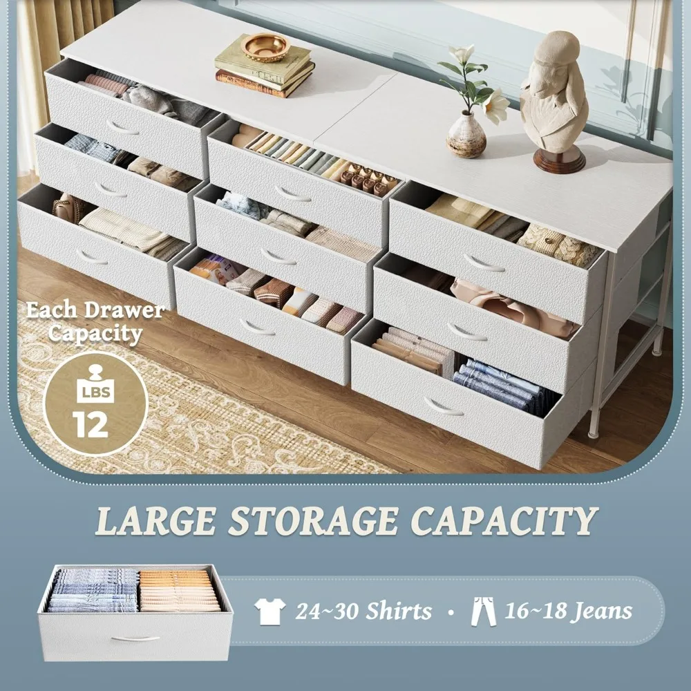 Dresser for Bedroom, Dresser for Closet with 9 Drawers, Large TV Stand for 55, 65, 70 Inch TV, Entertainment Center with Storage
Dresser for Bedroom, Dresser for Closet with 9 Drawers, Large TV Stand for 55, 65, 70 Inch TV, Entertainment Center with Storage