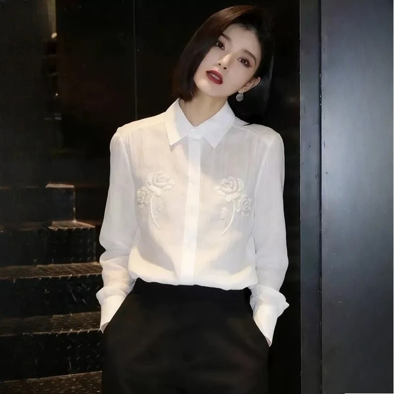 Vintage Women's Blouses Korean Shirts FASHION Loose Spring/Summer Chiffon Clothing Patchwork Long Sleeve Embroidery Women Tops
Vintage Women's Blouses Korean Shirts FASHION Loose Spring/Summer Chiffon Clothing Patchwork Long Sleeve Embroidery Women Tops