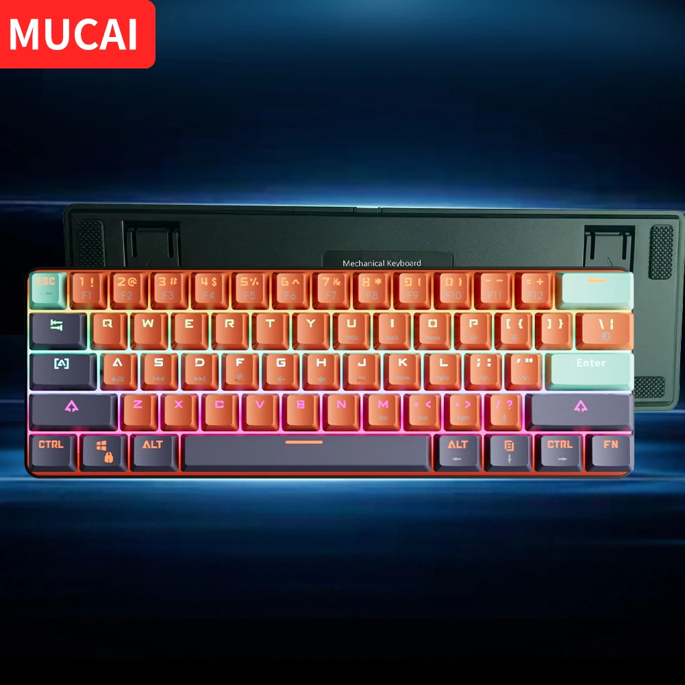 MUCAI 61-клавишная механическая игровая клавиатура с RGB-подсветкой, проводная красная ось, съемный соединительный кабель, USB-интерфейс, с возможностью горячей замены
MUCAI 61-клавишная механическая игровая клавиатура с RGB-подсветкой, проводная красная ось, съемный соединительный кабель, USB-интерфейс, с возможностью горячей замены