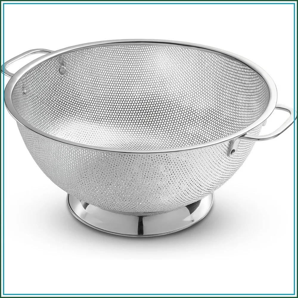 5 Qt Stainless Steel Colander – Fine Mesh Strainer for Pasta, Veggies & Fruit, Quick Draining, Rust-Resistant, Easy Clean
5 Qt Stainless Steel Colander – Fine Mesh Strainer for Pasta, Veggies & Fruit, Quick Draining, Rust-Resistant, Easy Clean