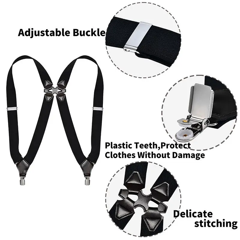 Men's Suspenders Adjustable Braces Hip-Clip X Back Shirt Clip Suspender Elastic Belt Trousers Braces Shoulder Strap For Women
Men's Suspenders Adjustable Braces Hip-Clip X Back Shirt Clip Suspender Elastic Belt Trousers Braces Shoulder Strap For Women