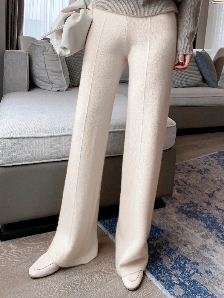 AYUNSUE High Quality 100% Cashmere Women High Waist Pants Autumn Winter 2020 Female Trousers Pants Women Loose Pantaloni Donna
AYUNSUE High Quality 100% Cashmere Women High Waist Pants Autumn Winter 2020 Female Trousers Pants Women Loose Pantaloni Donna