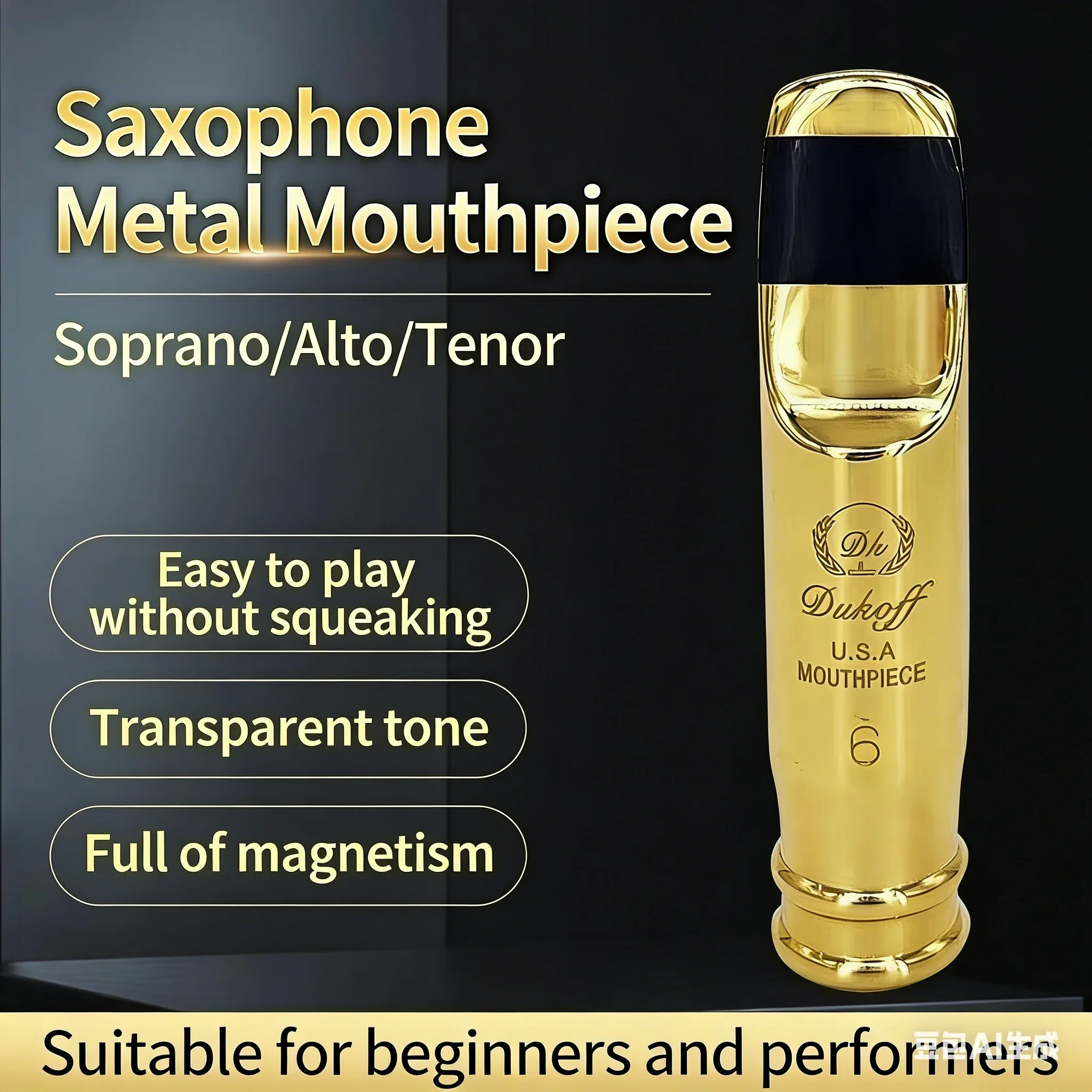 Dukoff Metal Mouthpiece for Eb Alto Saxophone
Dukoff Metal Mouthpiece for Eb Alto Saxophone