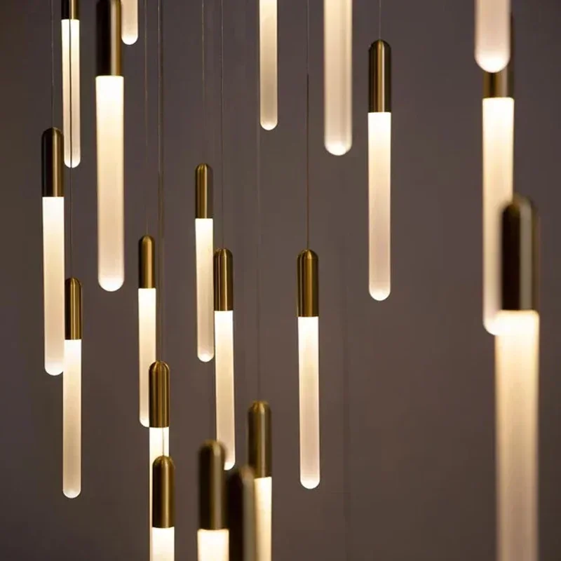 Modern LED Chandelier for Stairs Gold/Black Long Modern LED Lamp Luxury Home Decor Hall Lobby Loft Hanging Light Fixture
Modern LED Chandelier for Stairs Gold/Black Long Modern LED Lamp Luxury Home Decor Hall Lobby Loft Hanging Light Fixture