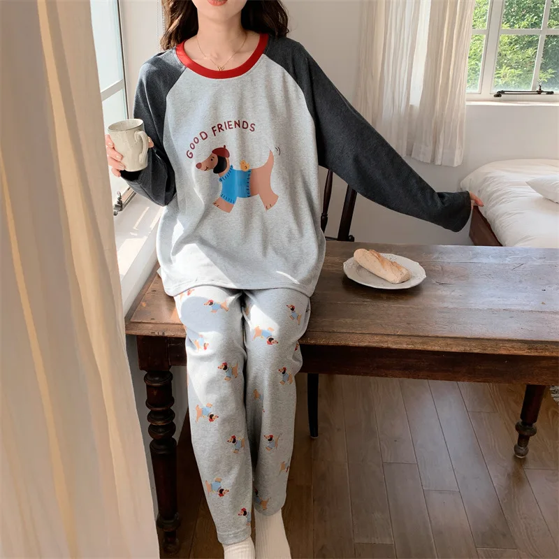 Pajamas Long Sleeve Cartoon Cute Outwear Loungewear Set Long Pants Soft Casual Puppy Printing
Pajamas Long Sleeve Cartoon Cute Outwear Loungewear Set Long Pants Soft Casual Puppy Printing