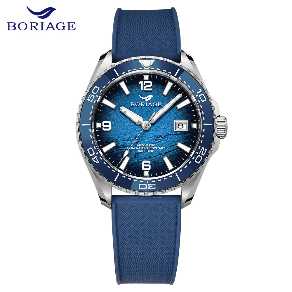 Автоматические механические часы BORIAGE NH35, мужские часы, водонепроницаемые часы для дайвинга на 100 метров, BGW9, светящиеся стрелки, ремешок FKM
Автоматические механические часы BORIAGE NH35, мужские часы, водонепроницаемые часы для дайвинга на 100 метров, BGW9, светящиеся стрелки, ремешок FKM