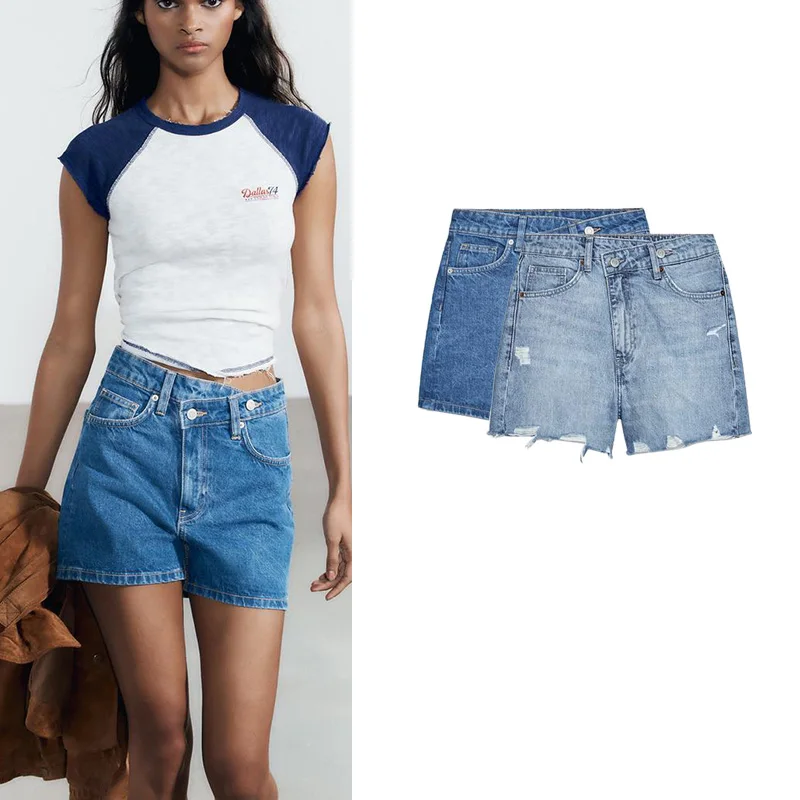 Summer Women's Denim orts Asymmetric Design Hole Decoration Loose Comfortable High Waist Jeans ort Pants Casual Sle
Summer Women's Denim orts Asymmetric Design Hole Decoration Loose Comfortable High Waist Jeans ort Pants Casual Sle