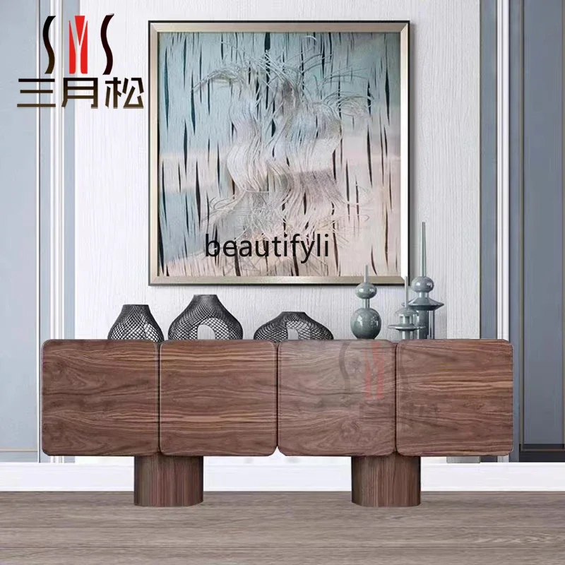 Italian-style dining side cabinet North American black walnut color retro locker Nordic side cabinet6005
Italian-style dining side cabinet North American black walnut color retro locker Nordic side cabinet6005