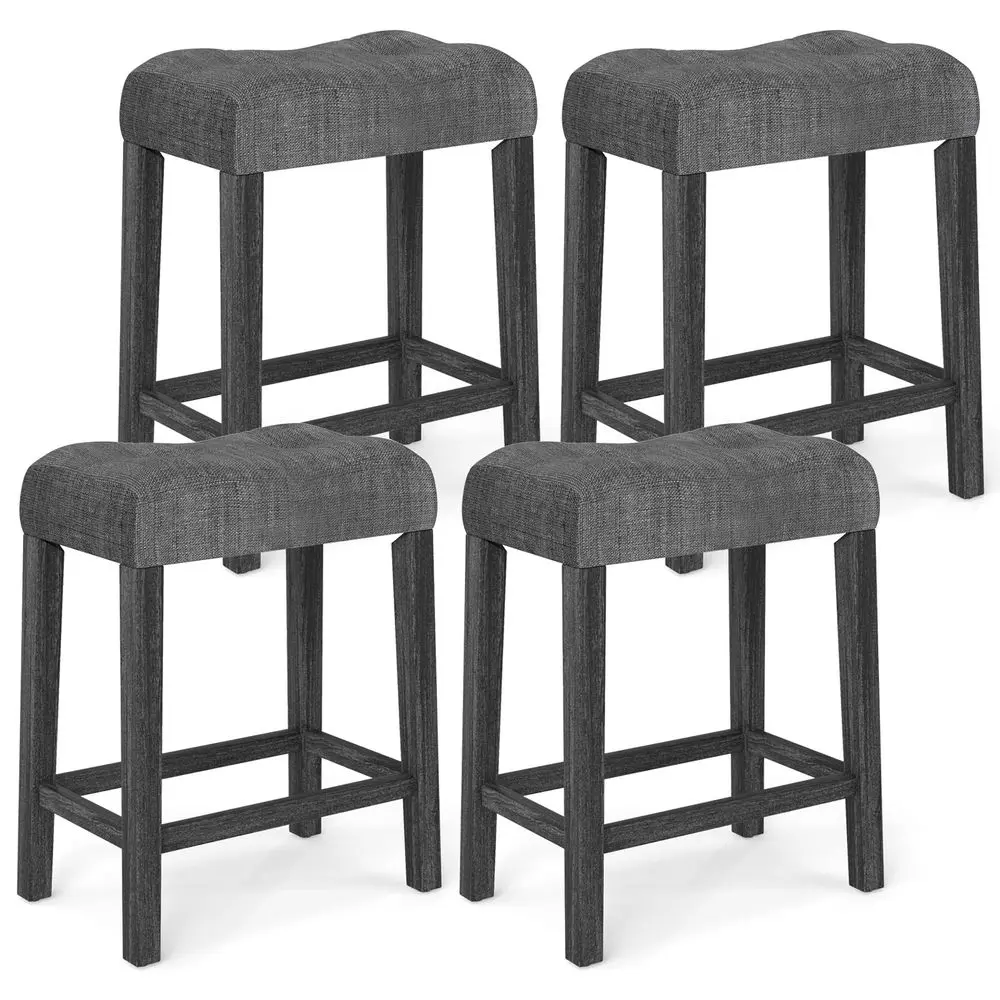 Wooden Saddle Stools Set of 4, 24inch Counter Height Upholstered Backless Bar Stools with Solid Rubber Wood Legs, Padded Seat,
Wooden Saddle Stools Set of 4, 24inch Counter Height Upholstered Backless Bar Stools with Solid Rubber Wood Legs, Padded Seat,