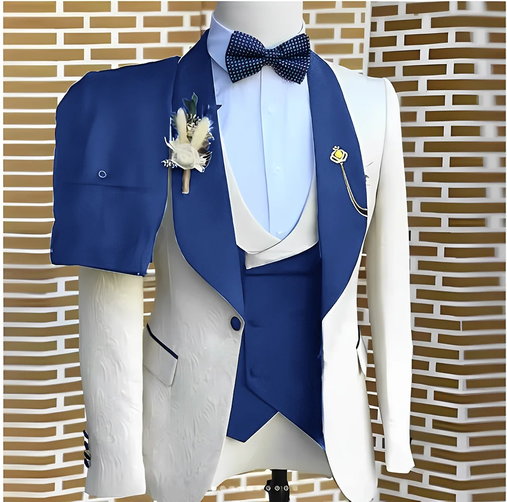Men's 3-Piece Suit, Jacquard Jacket, Contrast Collar Edge, Including Suit, Vest & Trousers, Weddings & Business Occasions
Men's 3-Piece Suit, Jacquard Jacket, Contrast Collar Edge, Including Suit, Vest & Trousers, Weddings & Business Occasions