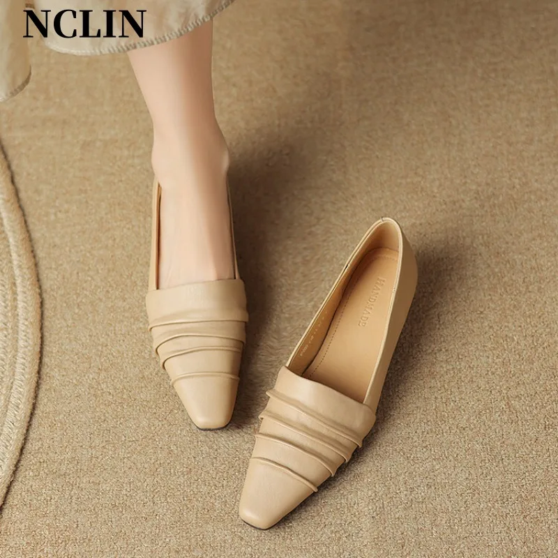 Spring/Summer Women Shoes Chunky Heel Square Toe Shoes Genuine Leather Women Shoes High Heel Loafers For Women Zapatos De Mujer
Spring/Summer Women Shoes Chunky Heel Square Toe Shoes Genuine Leather Women Shoes High Heel Loafers For Women Zapatos De Mujer