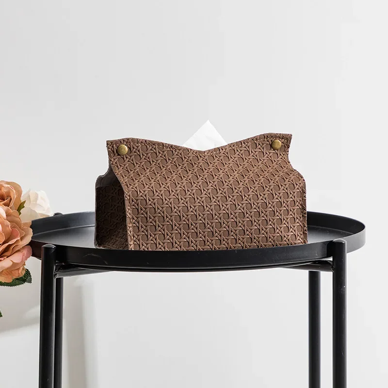 PU Leather Tissue Box Household Living Room Tea Table Rattan Leather Tissue Box Kitchen Desktop Nordic Napkin Holder Storage Box
PU Leather Tissue Box Household Living Room Tea Table Rattan Leather Tissue Box Kitchen Desktop Nordic Napkin Holder Storage Box