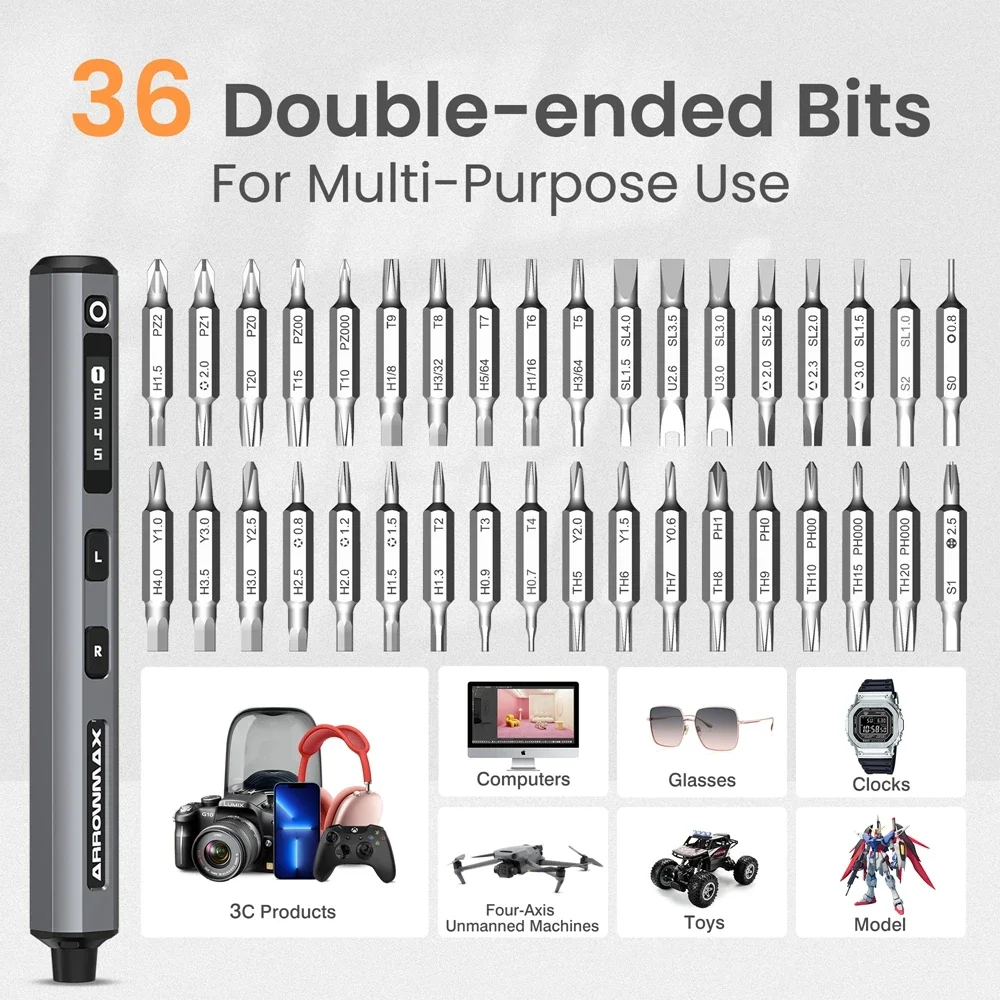 TXF【Reliable】Mini Electric Screwdriver Set with 72 Magnetic Bits 5 Gears Torque OLED Display Rechargeable Cordless Screwdriver K
TXF【Reliable】Mini Electric Screwdriver Set with 72 Magnetic Bits 5 Gears Torque OLED Display Rechargeable Cordless Screwdriver K