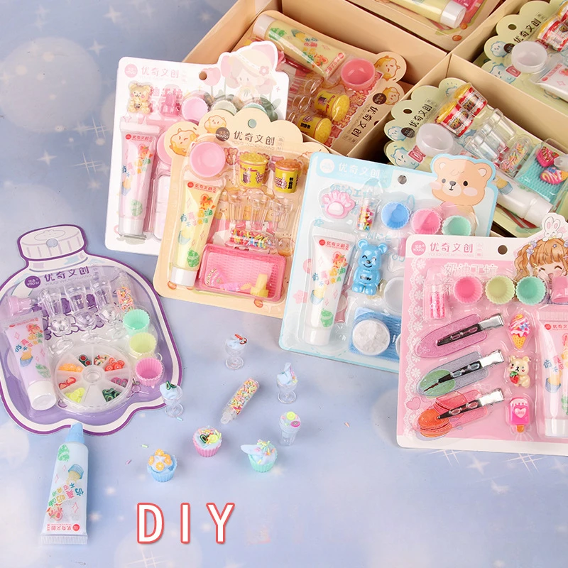 Kids DIY Cream Glue Craft Kit - Handmade Hair Clip Ice Cream Cake Accessories Guka Set Creative Gift for Children's Art Projects
Kids DIY Cream Glue Craft Kit - Handmade Hair Clip Ice Cream Cake Accessories Guka Set Creative Gift for Children's Art Projects