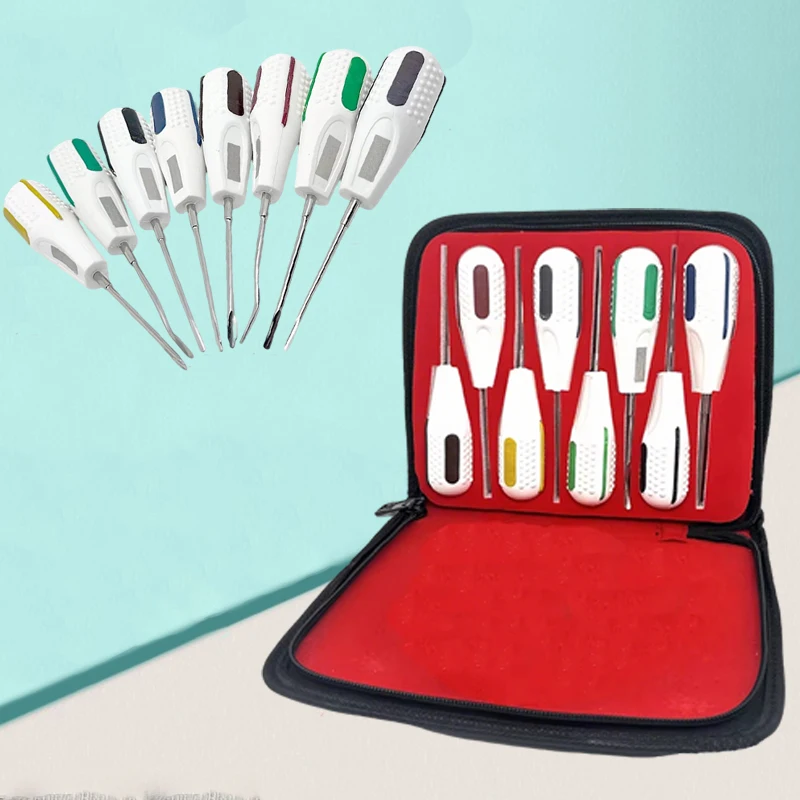 8Pcs Dental Luxating Elevator Kit Curved Root Elevator for Minimally Invasive Tooth Extraction Dentistry Surgical Dental Tools
8Pcs Dental Luxating Elevator Kit Curved Root Elevator for Minimally Invasive Tooth Extraction Dentistry Surgical Dental Tools