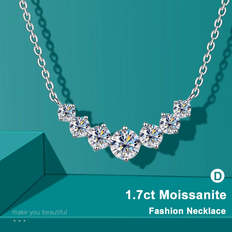 Moissanite Necklace for Woman Wedding Fine Jewely with Certificates 925 Sterling Sliver Plated 18k White Gold Necklace
Moissanite Necklace for Woman Wedding Fine Jewely with Certificates 925 Sterling Sliver Plated 18k White Gold Necklace