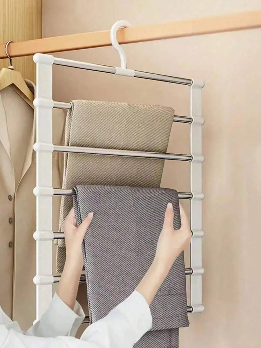 Multi-Layer Pants Rack - Foldable Design Saves Space, Ideal For Effectively Organizing Wardrobe. This Multi-Layer Plastic Pants Rack Is Suitable For Jeans, Leggings And Casual Pants. Great For Home Use, With Seamless Storage And Non-Slip Design. Easy To I
Multi-Layer Pants Rack - Foldable Design Saves Space, Ideal For Effectively Organizing Wardrobe. This Multi-Layer Plastic Pants Rack Is Suitable For Jeans, Leggings And Casual Pants. Great For Home Use, With Seamless Storage And Non-Slip Design. Easy To I