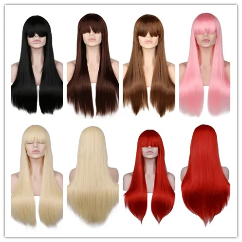 Long Straight Synthetic Hair Wig With Bangs Brown Black Color Heat Resistant No Lace Wigs for Fashion Women
Long Straight Synthetic Hair Wig With Bangs Brown Black Color Heat Resistant No Lace Wigs for Fashion Women