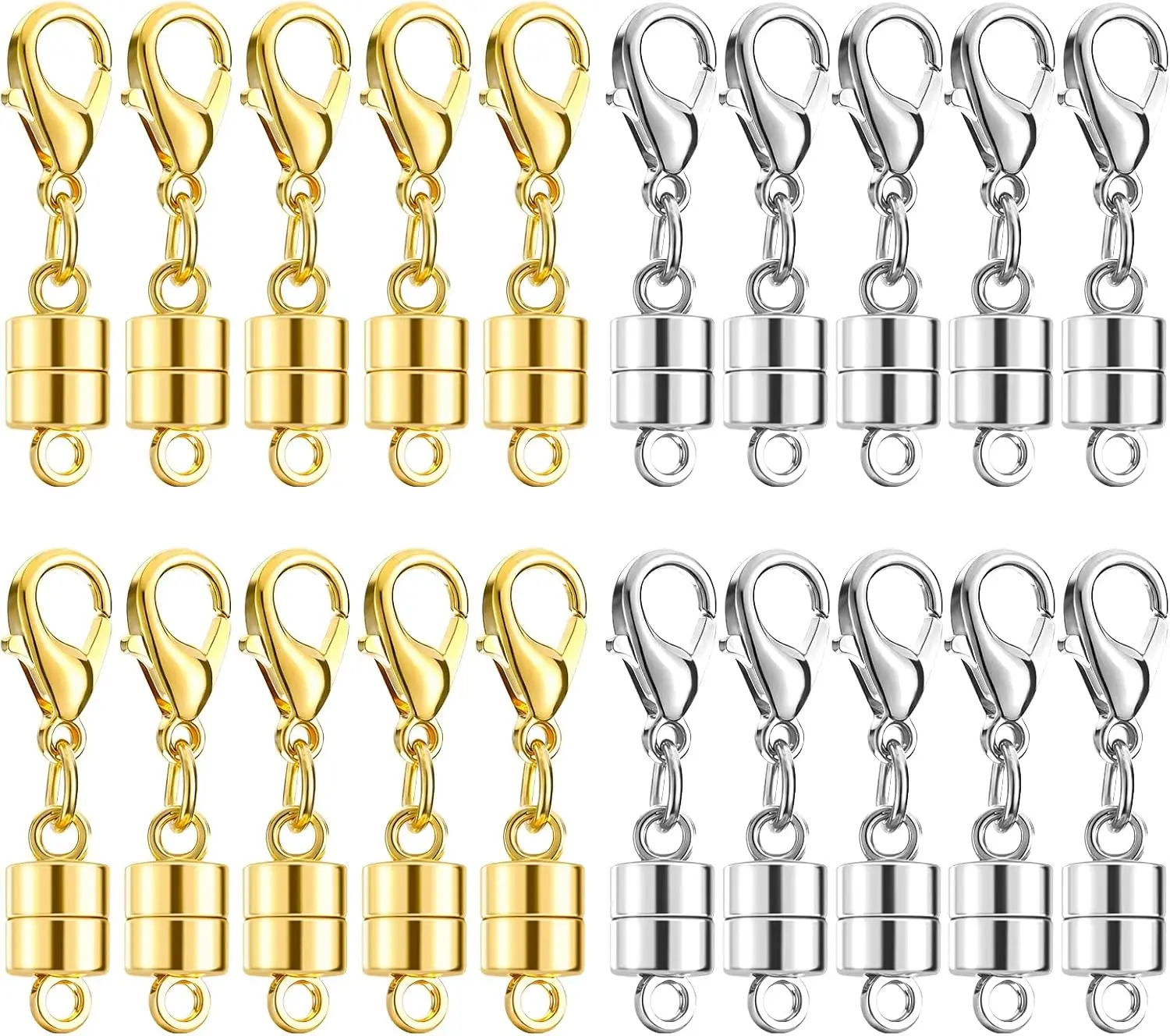Magnetic Necklace Clasps and Closures 20 PCS Gold and Silver Clasp for Necklaces Jewelry Bracelet Women Making Magnet Lobster
Magnetic Necklace Clasps and Closures 20 PCS Gold and Silver Clasp for Necklaces Jewelry Bracelet Women Making Magnet Lobster