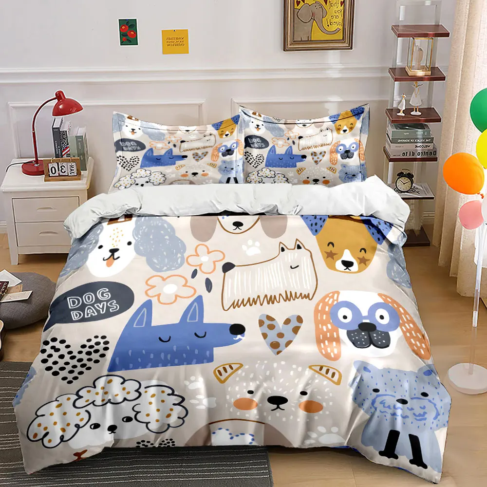 Cartoon dog avatar theme Print Soft Comfortable Duvet Cover Bedding Set Included 1*Duvet Cover 2*Pillowcases Luxury gifts
Cartoon dog avatar theme Print Soft Comfortable Duvet Cover Bedding Set Included 1*Duvet Cover 2*Pillowcases Luxury gifts