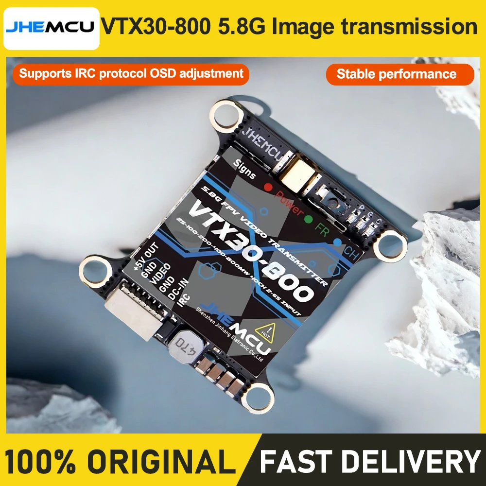 JHEMCU VTX30-800 VTX5848 LITE Switchable VTX Video Transmitter Module 40CH 5.8G Frequencies 25/100/200/400/800mW with OSD Contro
JHEMCU VTX30-800 VTX5848 LITE Switchable VTX Video Transmitter Module 40CH 5.8G Frequencies 25/100/200/400/800mW with OSD Contro