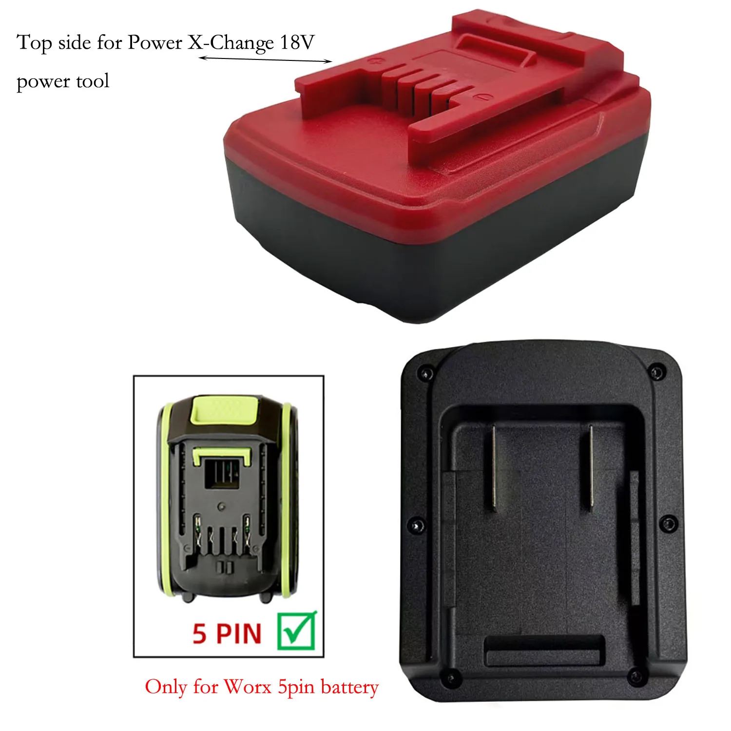 Адаптер-переходник для аккумулятора для Worx WA3593 WA3595 WA3401 5-контактный преобразователь литиевой батареи для электроинструмента Power X-Change 18 В
Адаптер-переходник для аккумулятора для Worx WA3593 WA3595 WA3401 5-контактный преобразователь литиевой батареи для электроинструмента Power X-Change 18 В