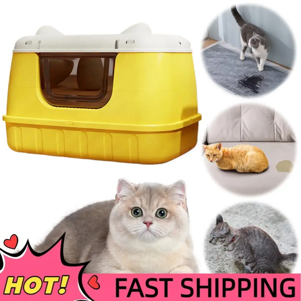 Большой ящик для кошачьего туалета, закрытый кошачий туалет, противоскользящие кошачьи подставки с ручкой для больших кошачьих пород или нескольких домашних кошачьев
Большой ящик для кошачьего туалета, закрытый кошачий туалет, противоскользящие кошачьи подставки с ручкой для больших кошачьих пород или нескольких домашних кошачьев