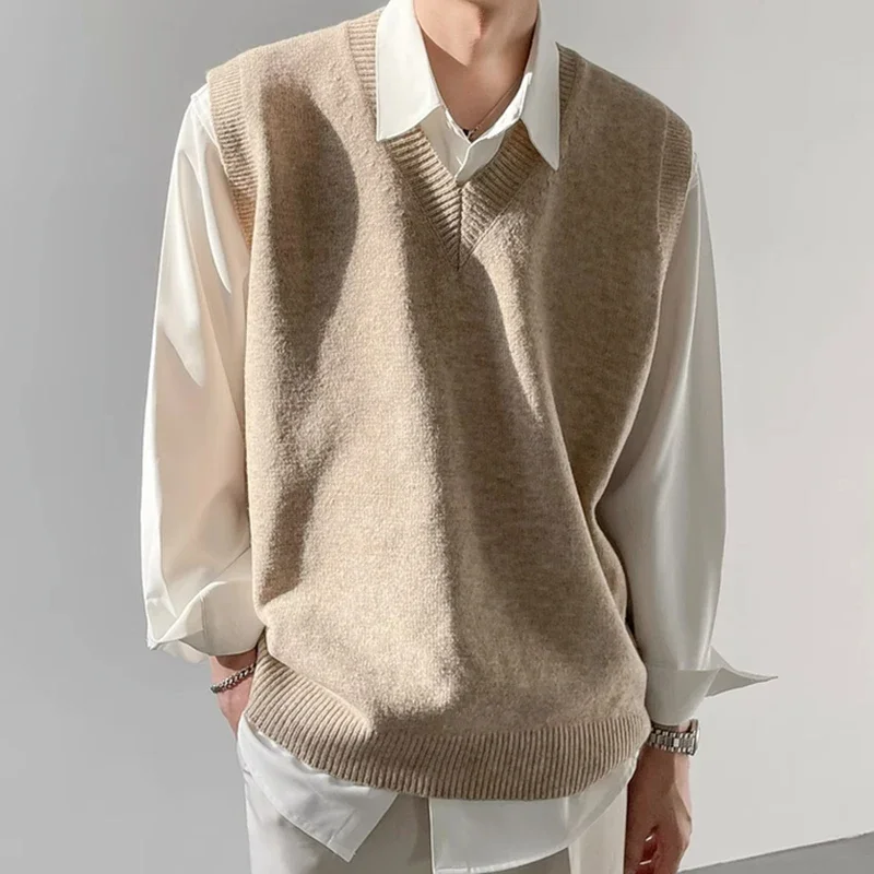 Fashionable All-match Knitted Tank Tops Men Trendy Sleeveless V Neck Sweaters Mens Vintage Solid Color Slim Knit Vest Pullovers
Fashionable All-match Knitted Tank Tops Men Trendy Sleeveless V Neck Sweaters Mens Vintage Solid Color Slim Knit Vest Pullovers
