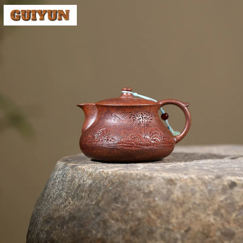 240 мл винтажные чайники Исин из фиолетовой глины, горшок ручной работы с кривой, необработанная руда, киль, чайник с золотым песком, дрова и заварочным набором Zisha
240 мл винтажные чайники Исин из фиолетовой глины, горшок ручной работы с кривой, необработанная руда, киль, чайник с золотым песком, дрова и заварочным набором Zisha