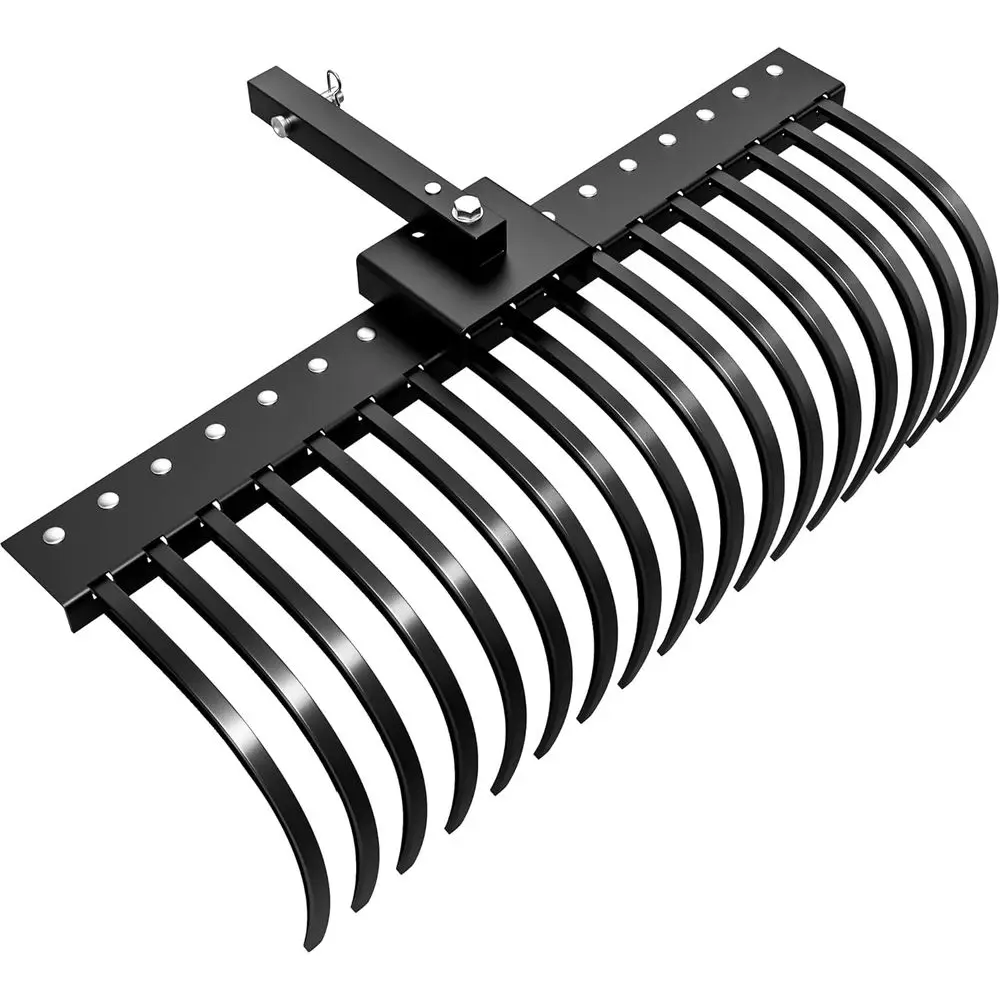48" Tow Behind Landse Rake, 2" Receiver Lown Deter Rack with 17 Steel Tines or ATV/UTV & 3-Point Hitch Systems Tractor, or Leave
48" Tow Behind Landse Rake, 2" Receiver Lown Deter Rack with 17 Steel Tines or ATV/UTV & 3-Point Hitch Systems Tractor, or Leave