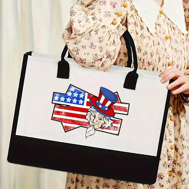 American Flag Graphic Ladies Shopping Bags Canvas Eco Reusable Tote Bags Shoulder Bag Vintage Women's Handbags
American Flag Graphic Ladies Shopping Bags Canvas Eco Reusable Tote Bags Shoulder Bag Vintage Women's Handbags