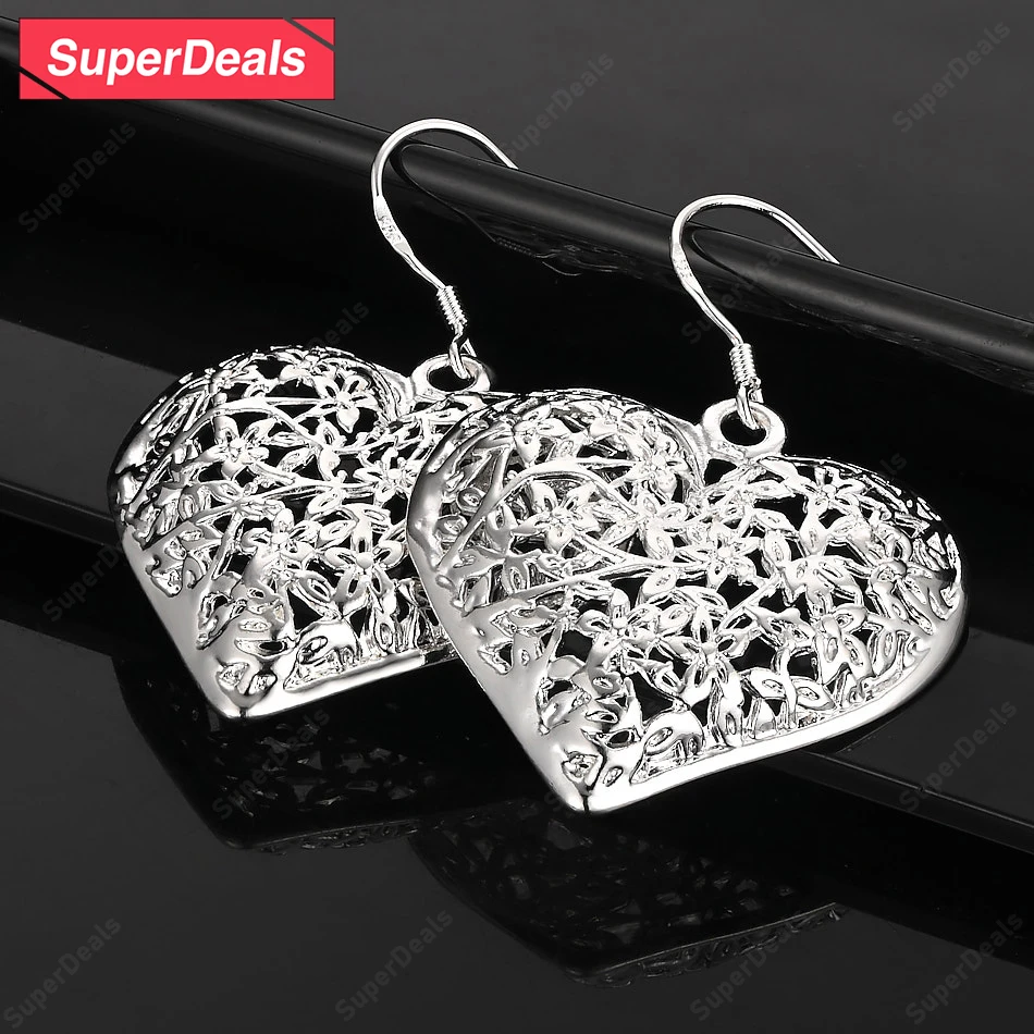 Серьги-капли SuperDeals из стерлингового серебра 925 пробы в форме сердца с цветочным узором, модные вечерние украшения, женские очаровательные серьги, подарок на день Святого Валентина
Серьги-капли SuperDeals из стерлингового серебра 925 пробы в форме сердца с цветочным узором, модные вечерние украшения, женские очаровательные серьги, подарок на день Святого Валентина