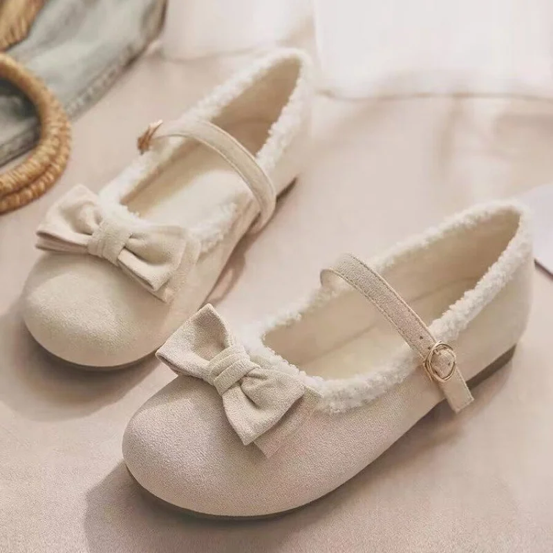 Spring Girls Ballet Flats, Fleece Lined Bow Mary Janes, Comfortable Round Toe French Style School Shoes for Students
Spring Girls Ballet Flats, Fleece Lined Bow Mary Janes, Comfortable Round Toe French Style School Shoes for Students