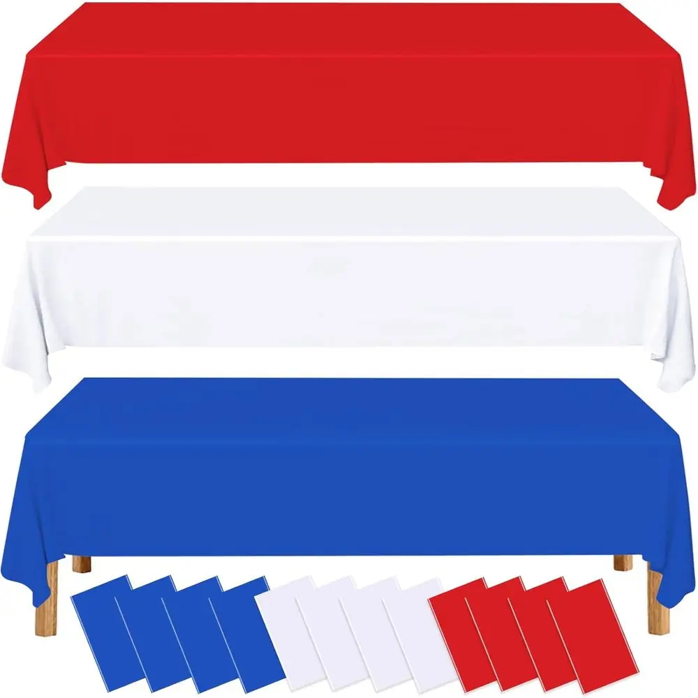 12 Pack Disposable Plastic Tablecloths, Red White Blue, 54x108 Inches, Waterproof for 4th of July, Independence Day, Memorial Da
12 Pack Disposable Plastic Tablecloths, Red White Blue, 54x108 Inches, Waterproof for 4th of July, Independence Day, Memorial Da